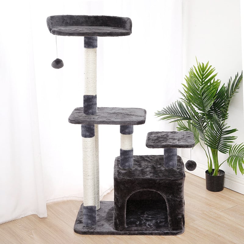 Когтеточка-домик для кота Taotaopets 045513 63x18x43 см Grey