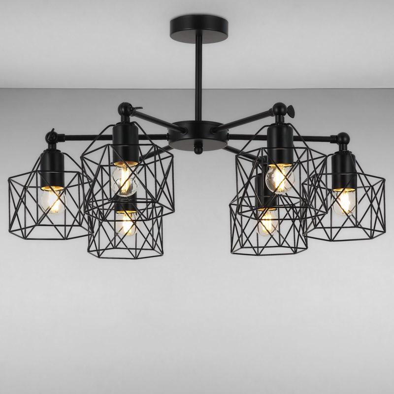 Люстра стельова Light House LS-16093/6 BK на шість ламп Чорний Люстра стельова Light House LS-16093/6 BK на шість ламп Чорний