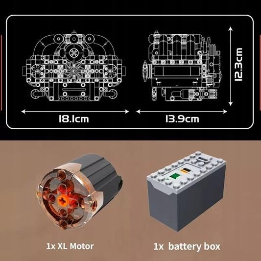 Конструктор Boxer Flat-6 Engine Porshe Mould King Двигатель моторизованный детский 609 дет. (10193) - фото 8 Конструктор Boxer Flat-6 Engine Porshe Mould King Двигатель моторизованный детский 609 дет. (10193) - фото 8