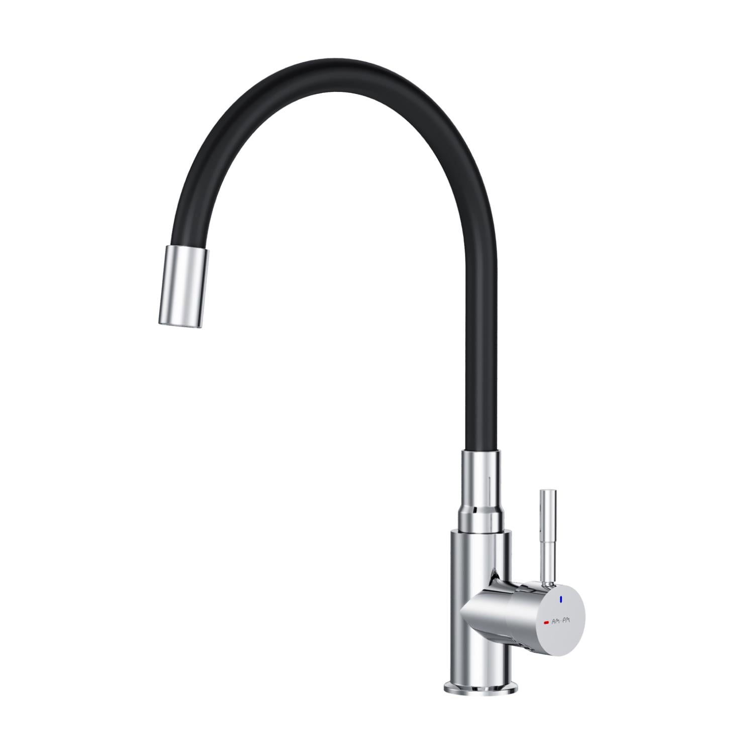 Змішувач для кухні з гнучким виливом AM.PM X-Joy S EcoStart Чорний/Хром (F85B07602)