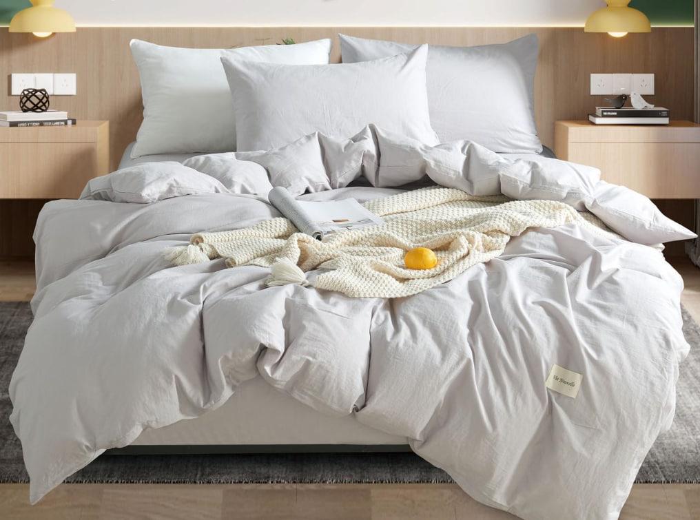 Постельное белье Vie Nouvelle Washed cotton семейное вареный хлопок 155х210 см (W5F)