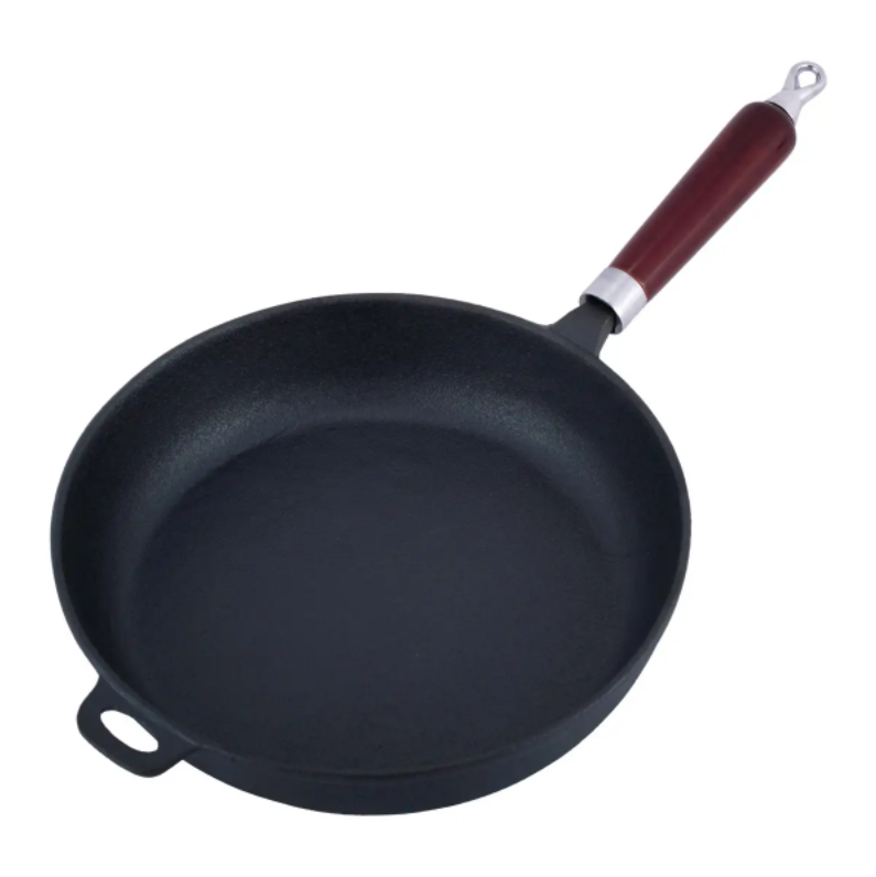 Сковорода чугунная Kamille KM-4812V с деревянной ручкой для индукции и газа 28,5 см (NA002175) - фото 1 Сковорода чугунная Kamille KM-4812V с деревянной ручкой для индукции и газа 28,5 см (NA002175) - фото 1