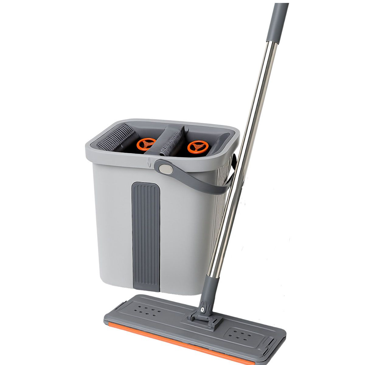 Швабра телескопическая с плоской насадкой/ведро с двумя секциями