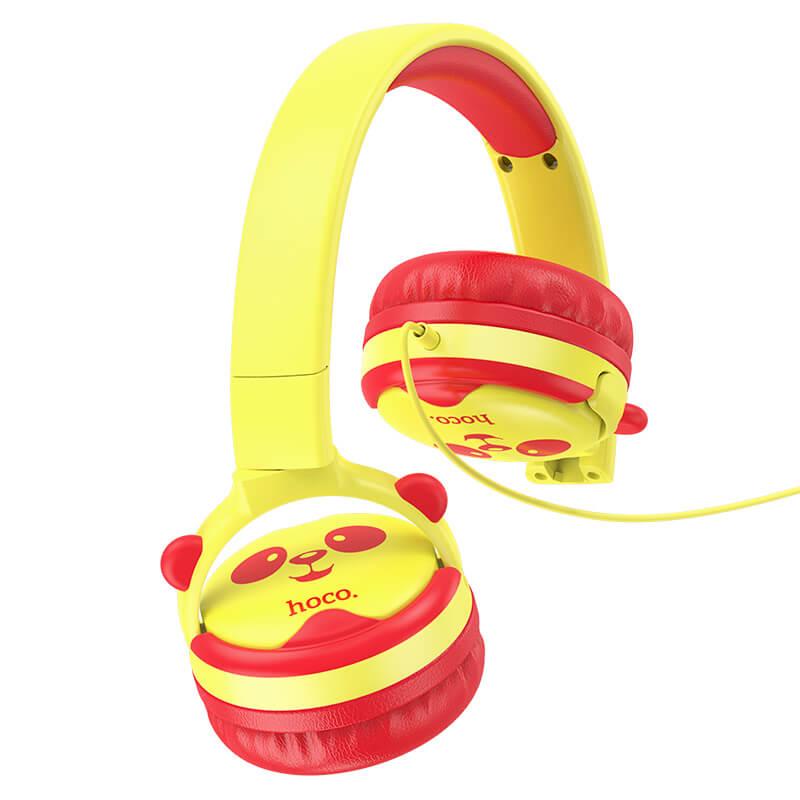 Наушники детские проводные HOCO Childrens headphones W31 120 см Yellow (1648e475) - фото 2