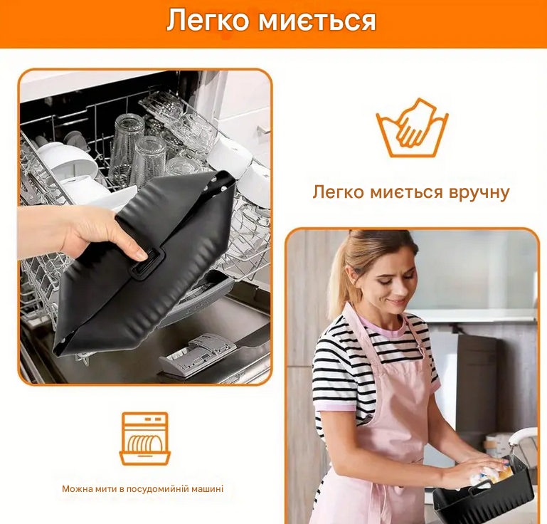 Форма силіконова для аерогриля мультипечі ребриста прямокутна Чорний (REN-0586) - фото 2 Форма силіконова для аерогриля мультипечі ребриста прямокутна Чорний (REN-0586) - фото 2