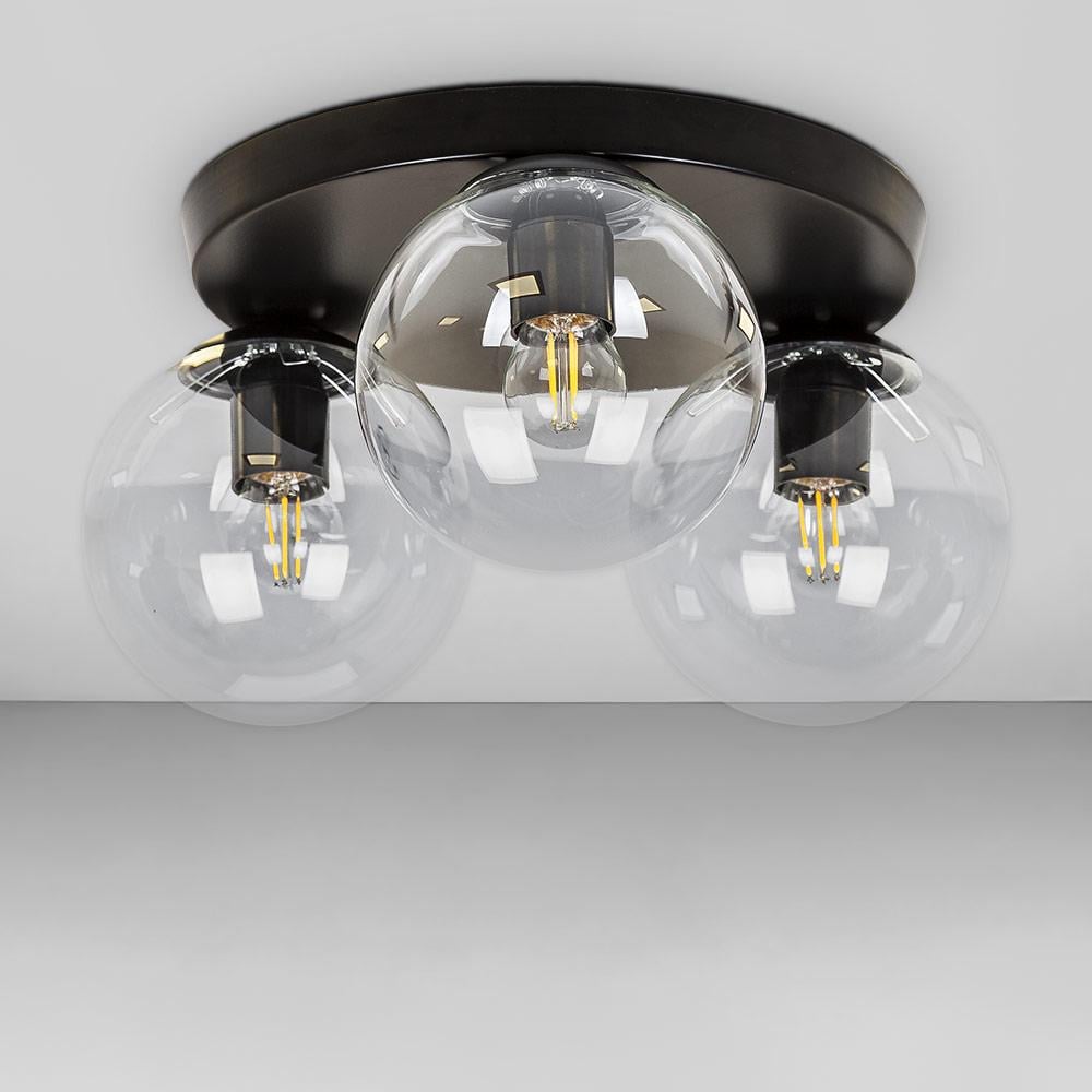 Люстра потолочная лофт Light House LS-18638F-3 BK/CL 300 Черный/Прозрачный