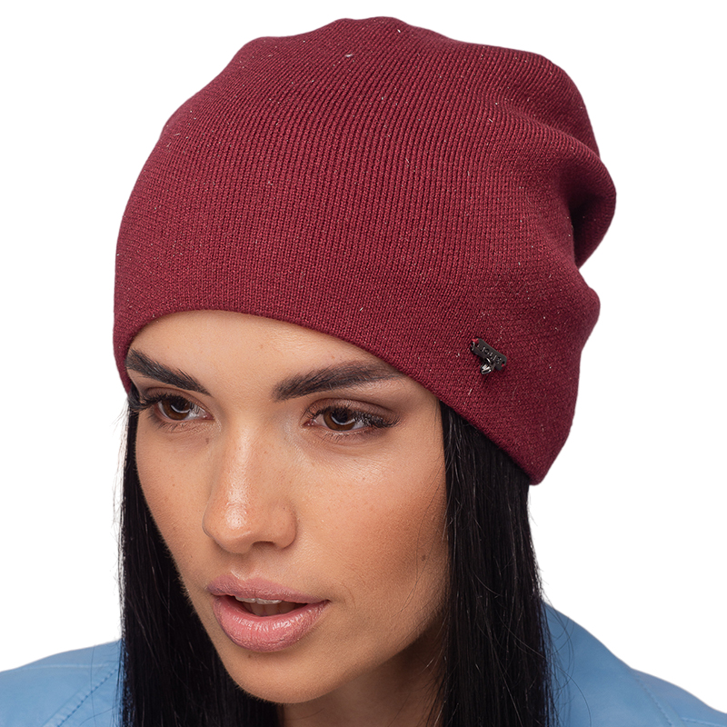 Шапка женская Leks Эврика утепленная флисом One size Бордовый (123372)