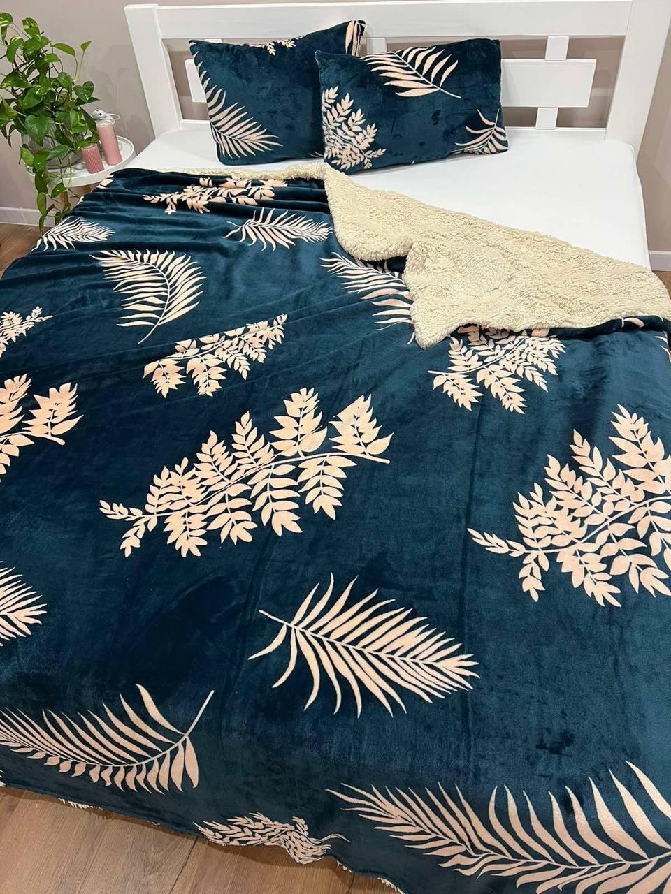 Плед искусственная овчина 200х220 см подушки 40х60 см 2 шт. Темно-синий (П4К-al-nabir-kovdra-003) - фото 3 Плед искусственная овчина 200х220 см подушки 40х60 см 2 шт. Темно-синий (П4К-al-nabir-kovdra-003) - фото 3