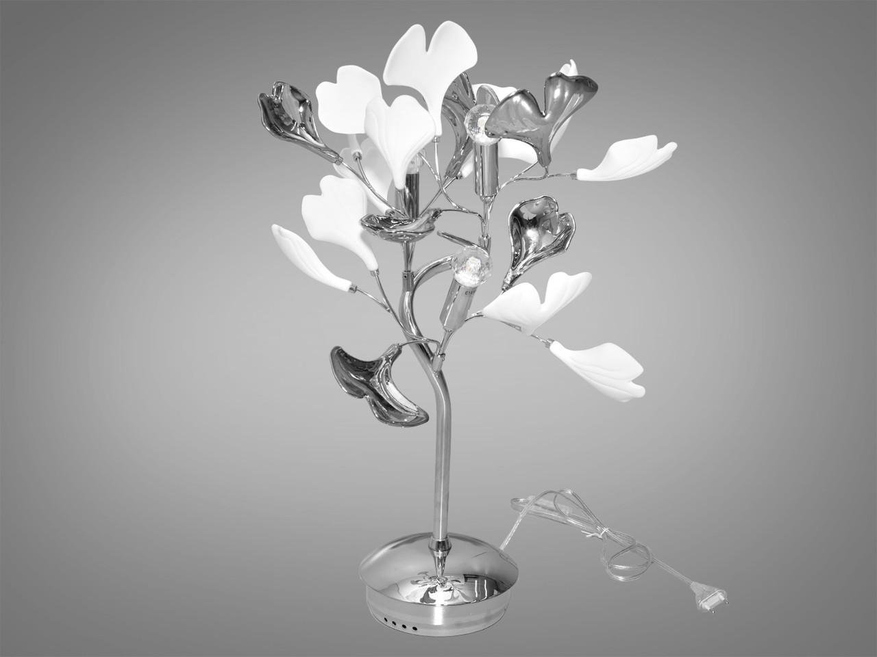 Настільна лампа з керамічними елементами на 3 лампи Хром (7161-3THR-LS)