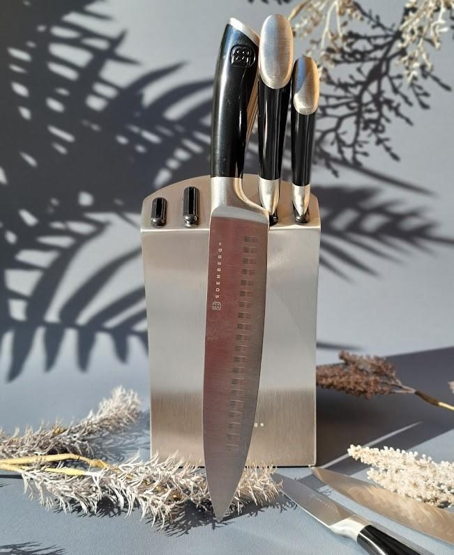 Набор ножей на подставке Edenberg EB-11002 6 предметов Черный (2530555706) - фото 3 Набор ножей на подставке Edenberg EB-11002 6 предметов Черный (2530555706) - фото 3