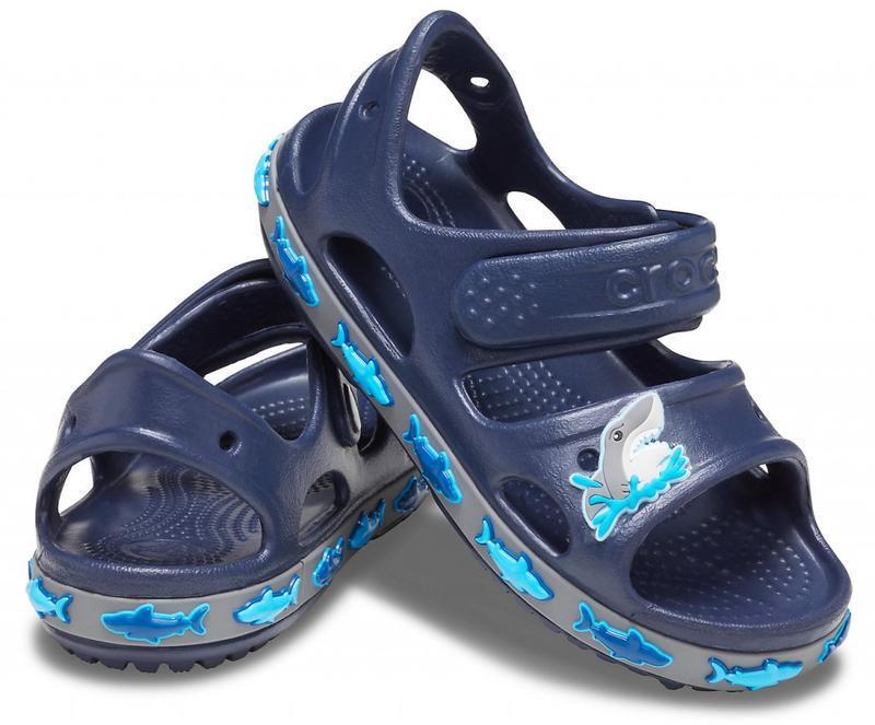 Сандалії дитячі для хлопчика Crocs Fun Lab Shark Band Sandal р. 23/24 Синій (9140)