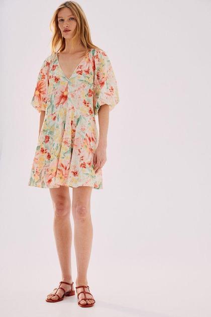 Платье H&M 1231783П Цветы XS Белый (1111109407276)