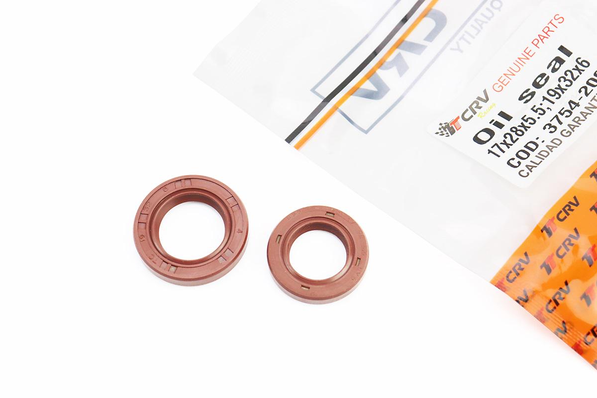 Сальники коленвала Yamaha JOG SA-36J/39J 2 шт. 17x28x5,5 мм/19x32x6 мм Коричневый (352481)