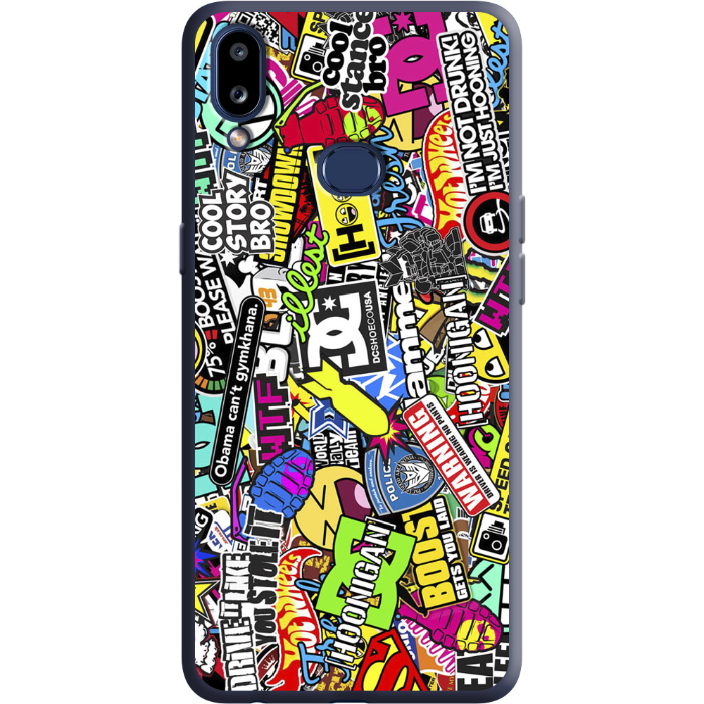 Чехол Boxface Samsung A107 Galaxy A10s Multicolored Inscriptions Синий силикон (37944-up880-38657)