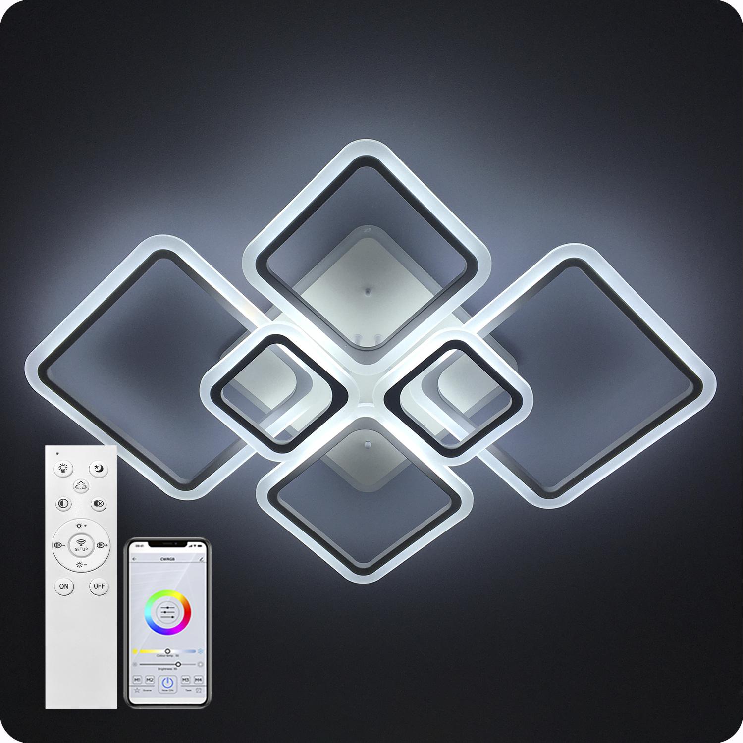 Люстра світлодіодна 517 Light 3color з пультом 150 Вт Білий (01756) - фото 3 Люстра світлодіодна 517 Light 3color з пультом 150 Вт Білий (01756) - фото 3