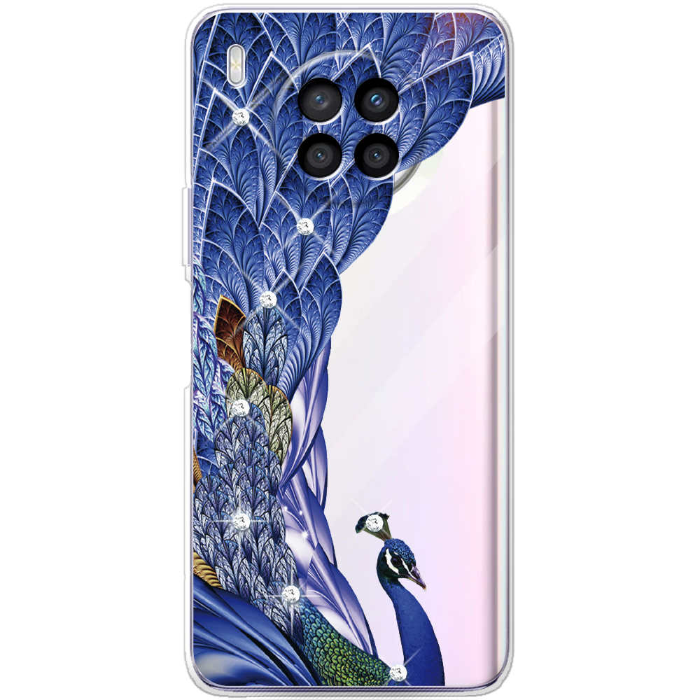 Чехол BoxFace Huawei Nova 8i Павлин со стразами Прозрачный силикон (43692-rs7-43692)