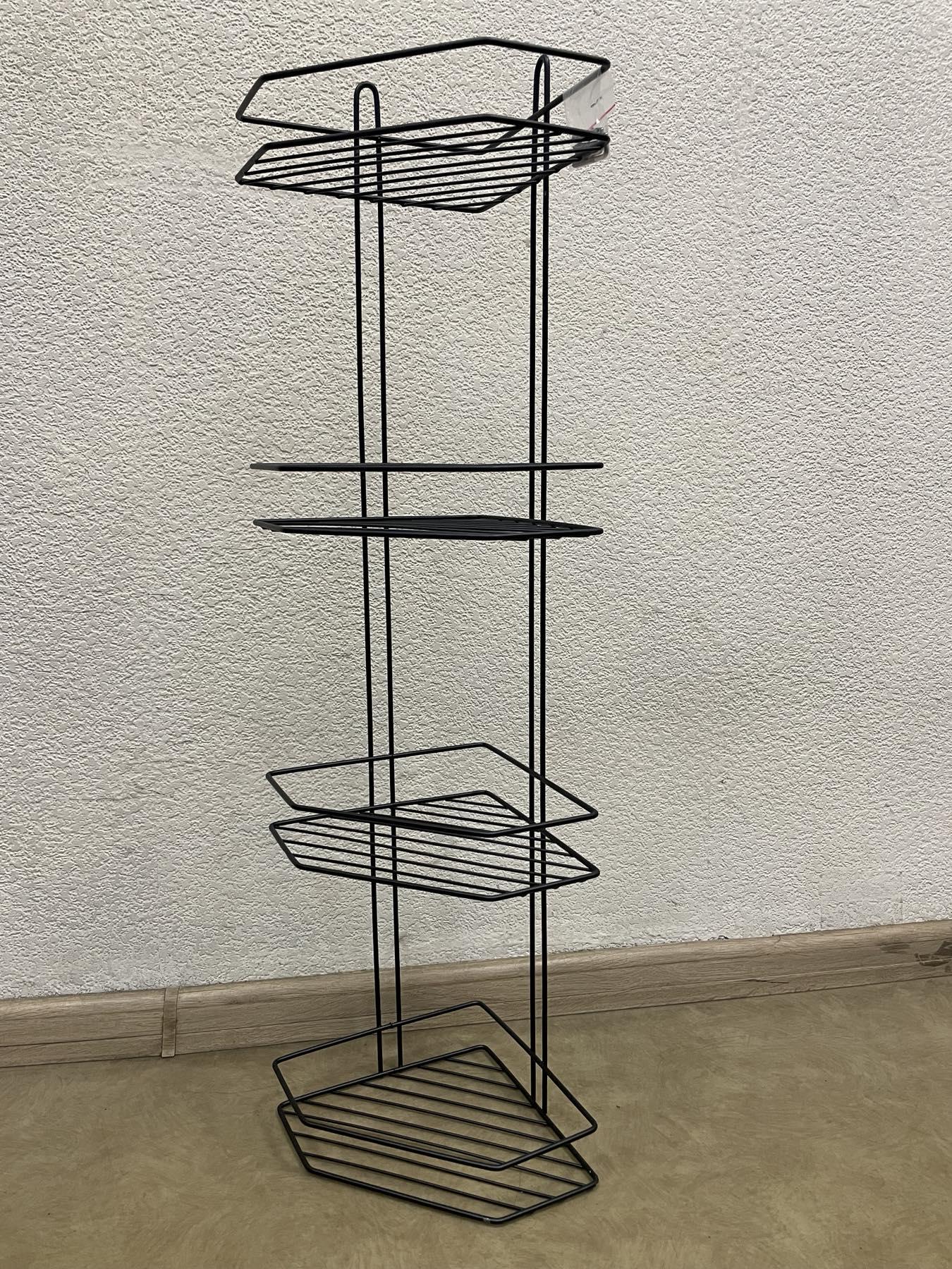 Полка угловая MOBILITY 4-х ярусная для ванной комнаты металлическая 80х19,5х19,5 см Черный (26647767) - фото 10