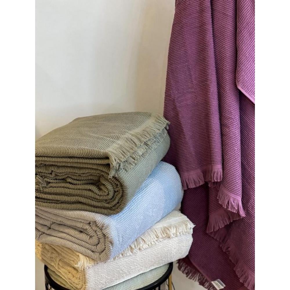 Простынь махровая Tivolyo Home Natural Slim murdum 220x240 см (2000022280176) - фото 2