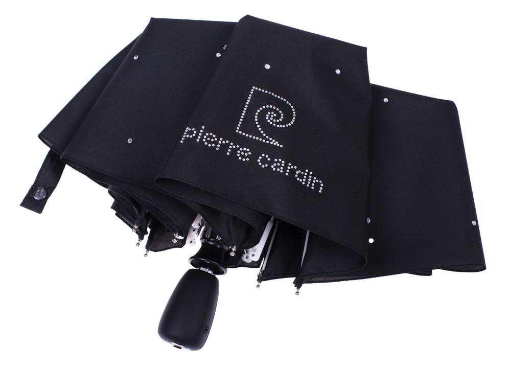 Парасолька жіноча складана Pierre Cardin зі стразами автомат D 96 мм Black (82542)