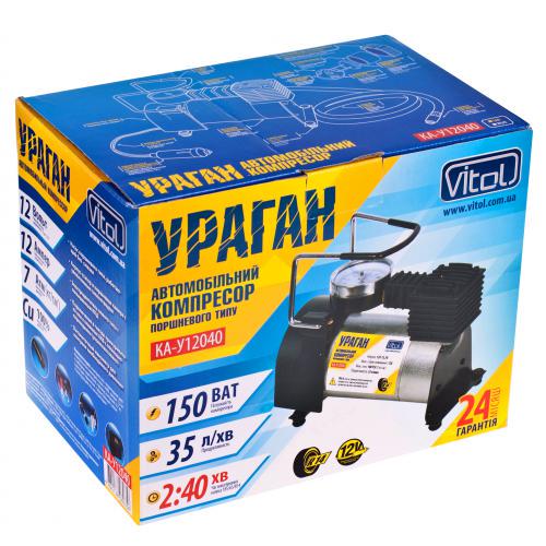 Компресор Ураган КА-У12040 100psi 12 Amp 35 л прикурювач/перехідник (КА-У12040) - фото 8