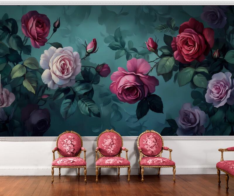 Фотообои в гостиную Куст роз (S2106)