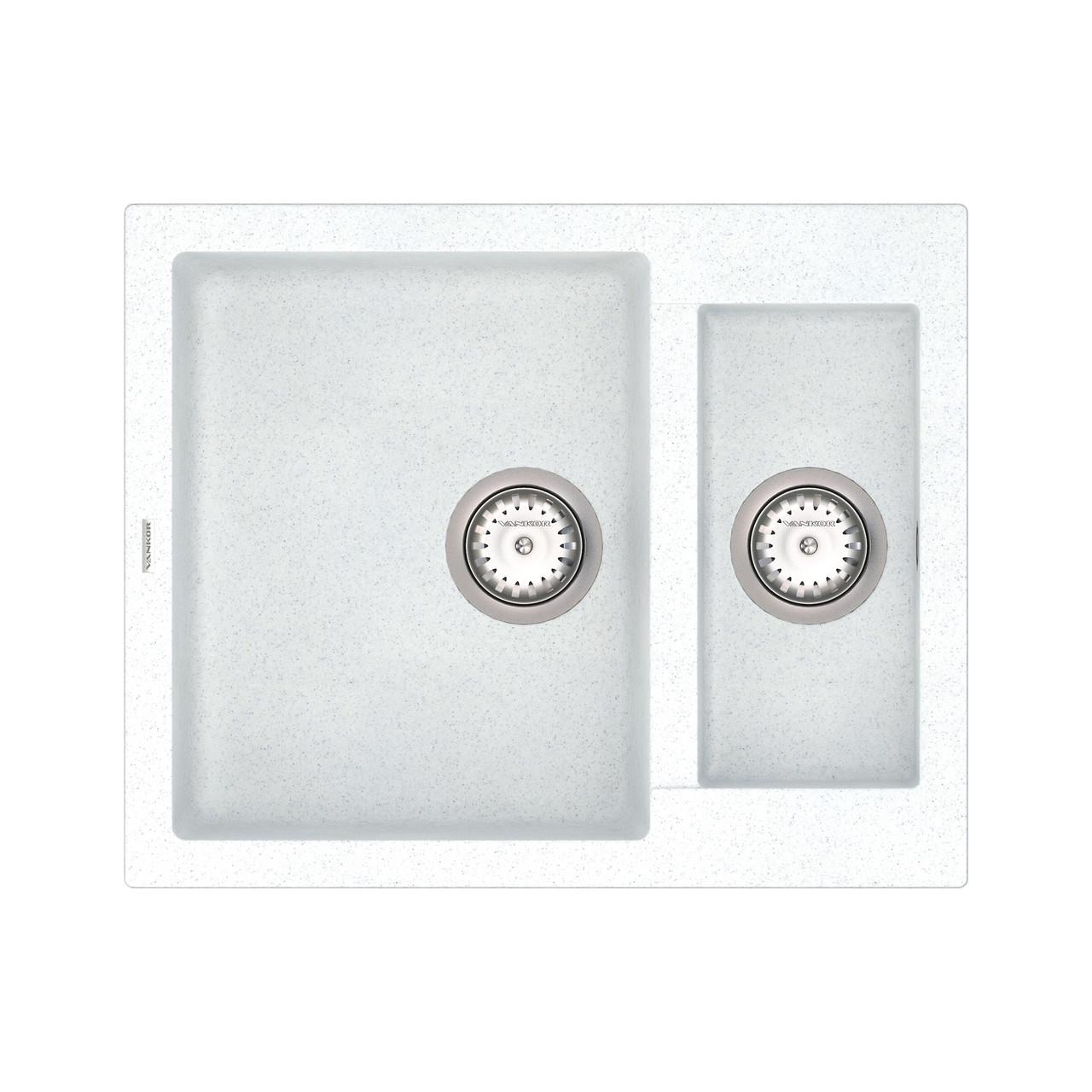 Кухонна мийка з сифоном Orman OMP 03.61 White stone