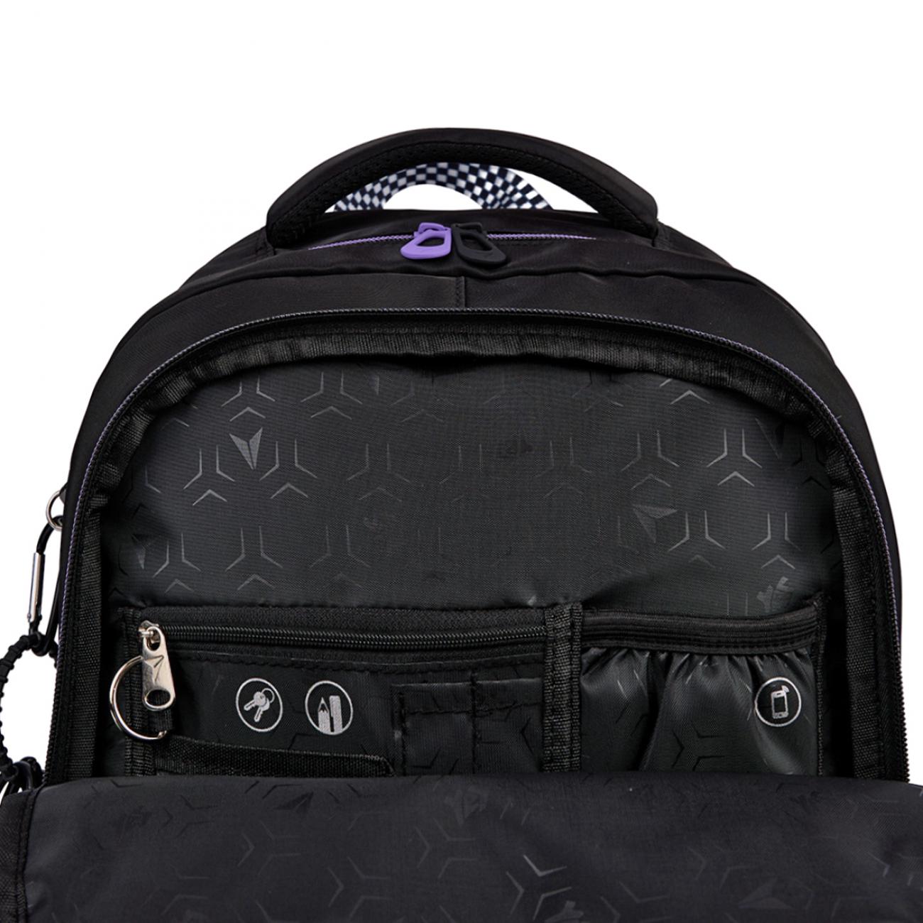 Шкільний рюкзак YES Purple Hearts TS-48 з ортопедичною спинкою (559923/995098) - фото 6 Шкільний рюкзак YES Purple Hearts TS-48 з ортопедичною спинкою (559923/995098) - фото 6