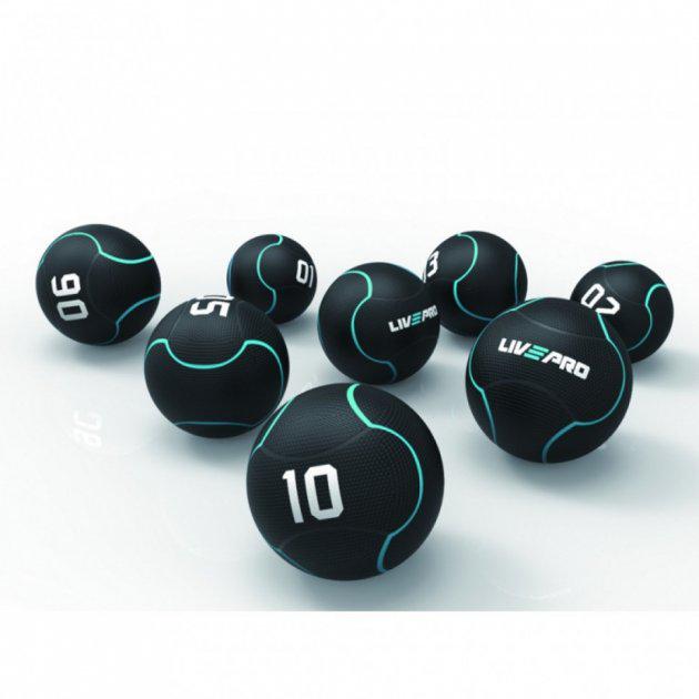 Медбол LivePro Solid Medicine Ball 10 кг Черный (LP8110-10) - фото 2