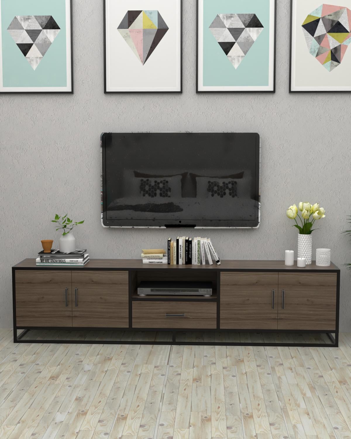 Тумба під телевізор EcoLoft Вальдор у стилі лофт (DSP-1512-4)