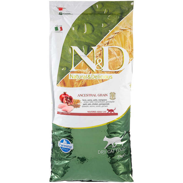 Корм для кошек взрослых Фарміна N&D LG CHICK/POMEGRAN низкозерновой 10 кг (24909)