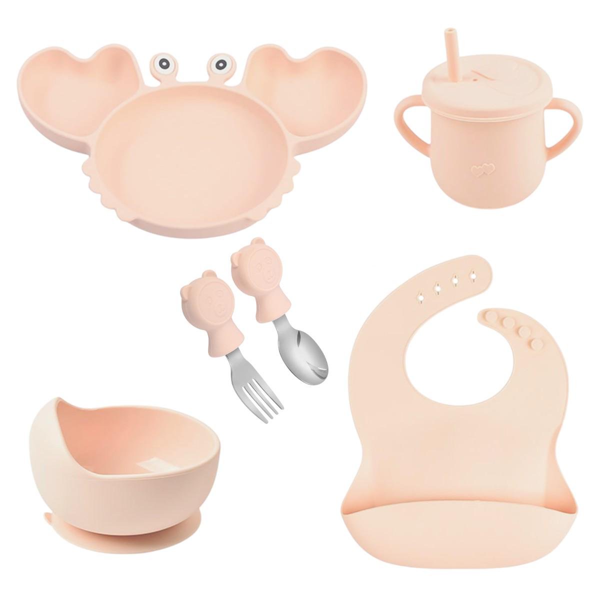Набор посуды для кормления Tableware Set Крабик детский силиконовый 6 предметов (MA-4908) - фото 1 Набор посуды для кормления Tableware Set Крабик детский силиконовый 6 предметов (MA-4908) - фото 1
