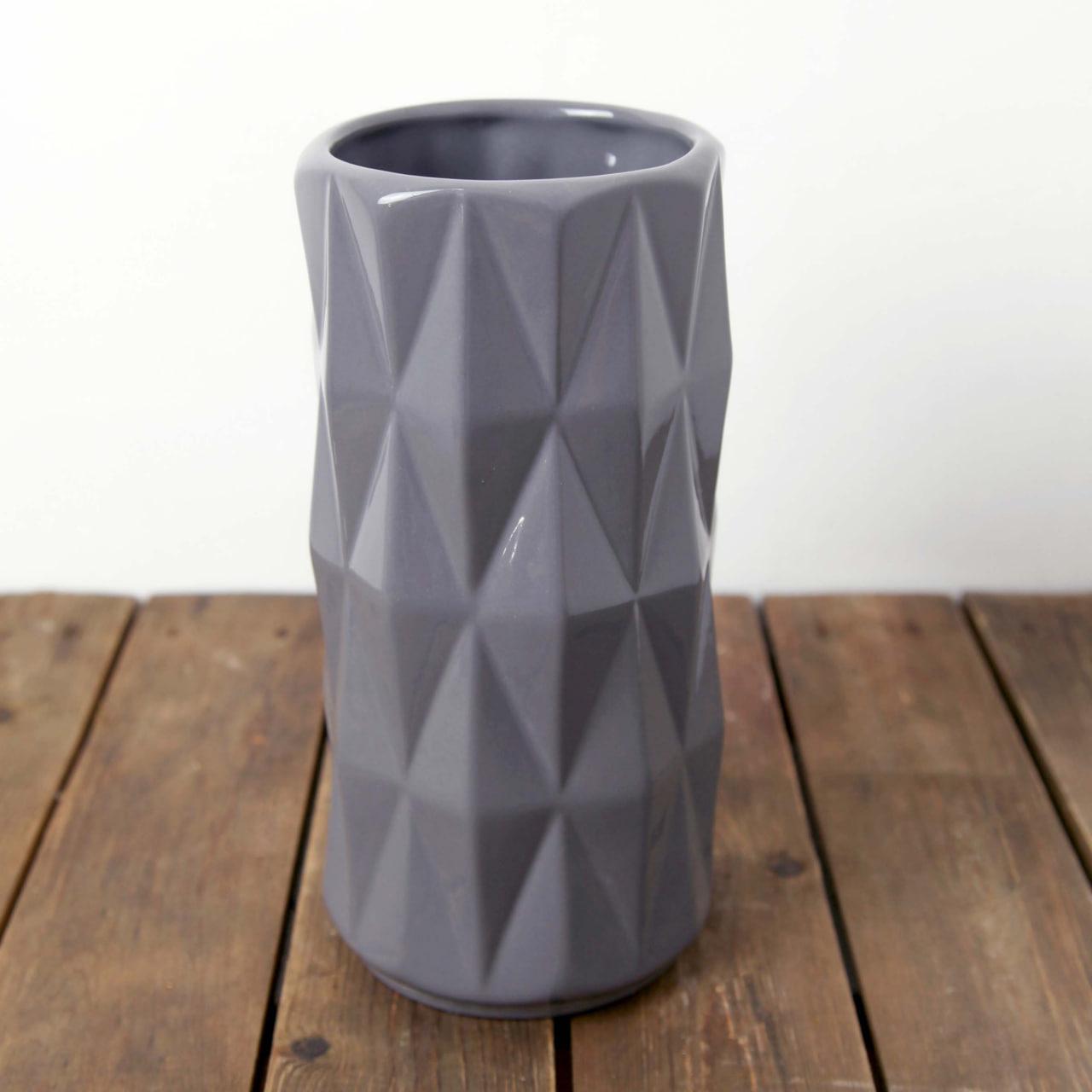 Ваза керамическая для цветов Rezon Перун 28 см Серый (2687618021)