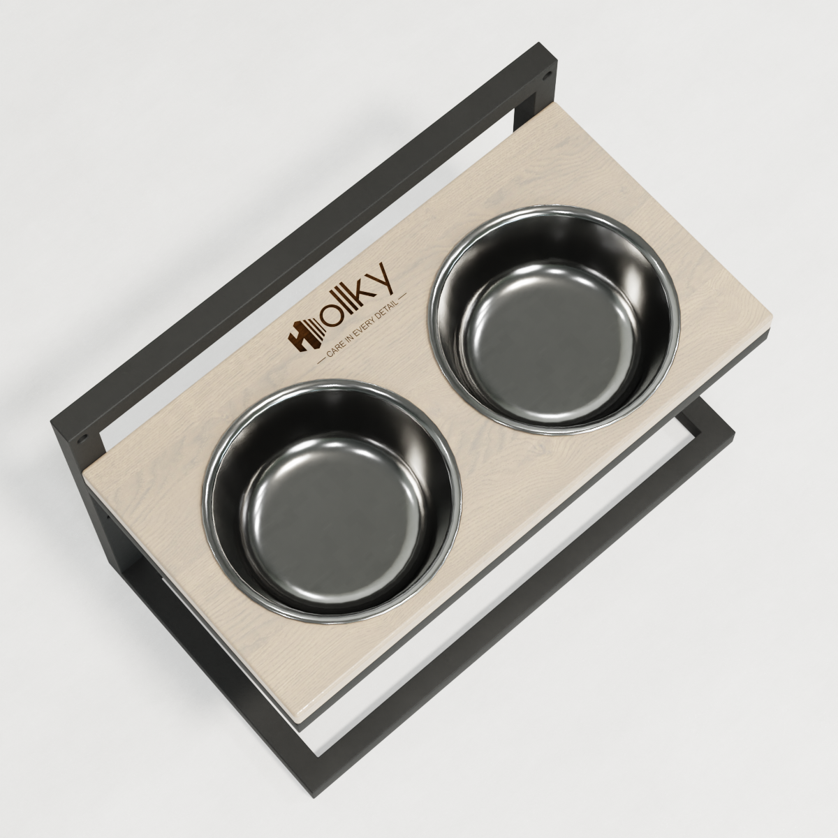 Миски на регулируемой подставке для средних собак Hollky Flex M 2х0,85 л (FM-422530-GRWH) - фото 5