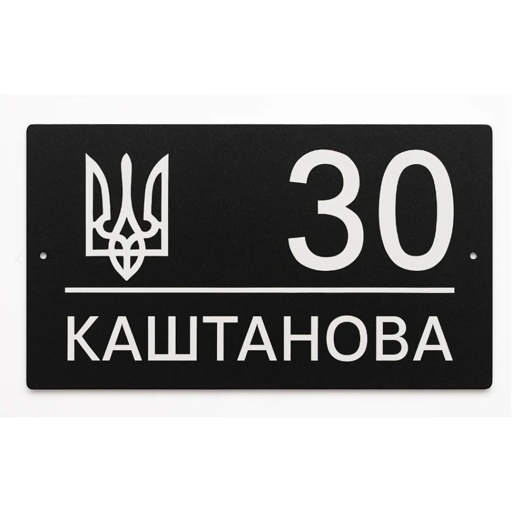 Адресна табличка 350x170 мм із дзеркальною підкладкою металева Морозний Січень (TN0010)
