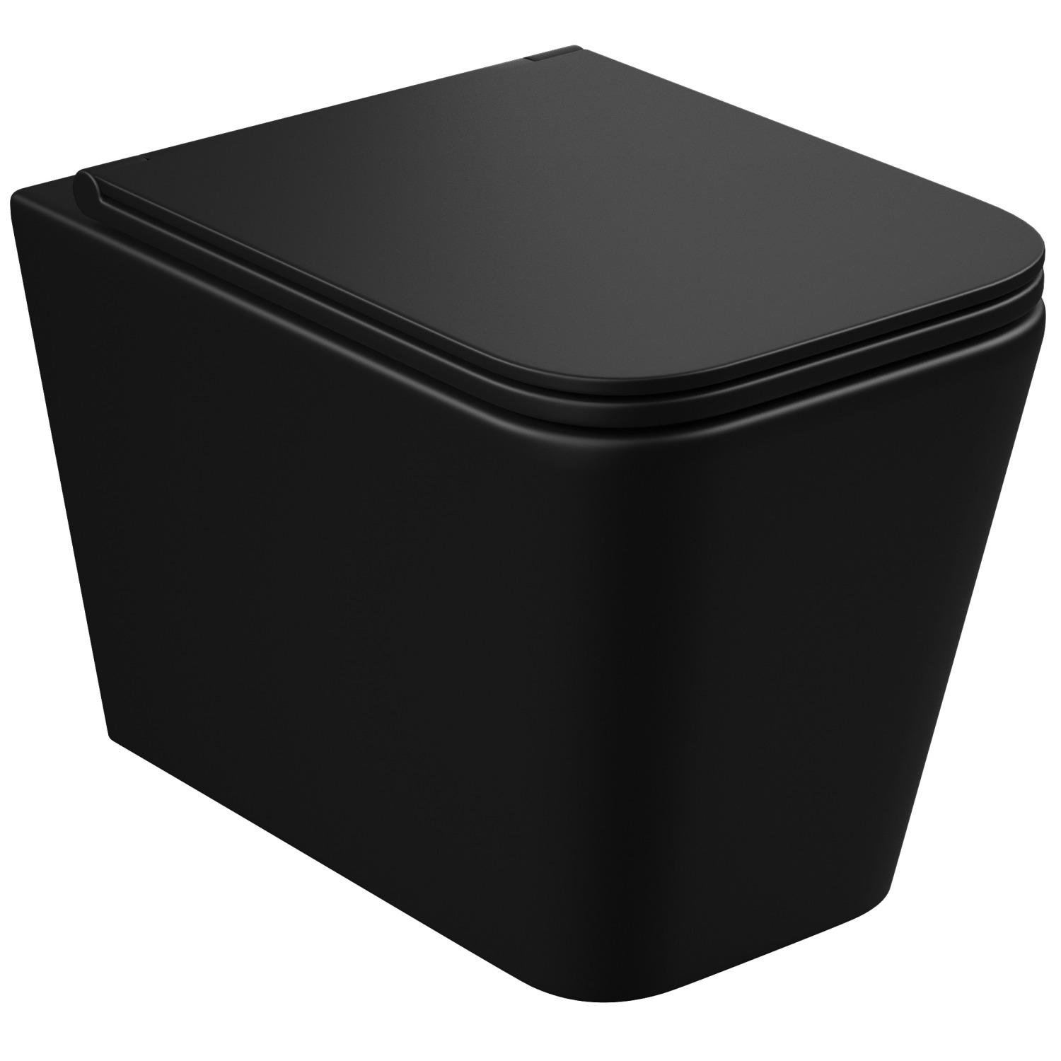 Унитаз подвесной Koller Pool Kvadro KR-0530-RQ-MB безобедочный с сиденьем с микролифтом (196670)