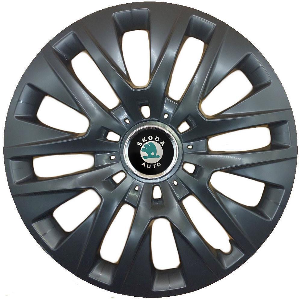 Колпаки с логотипом SJS Skoda 429 R16 4 шт. Черный (31005681)