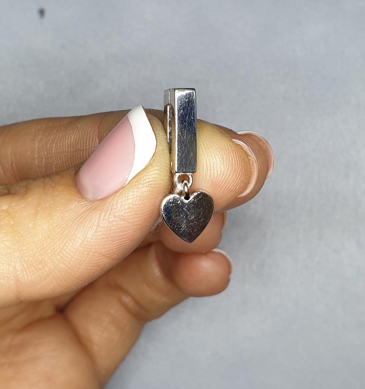 Шарм серебряный на плоскую Пандору Сердце 2,3 г (1320173017)