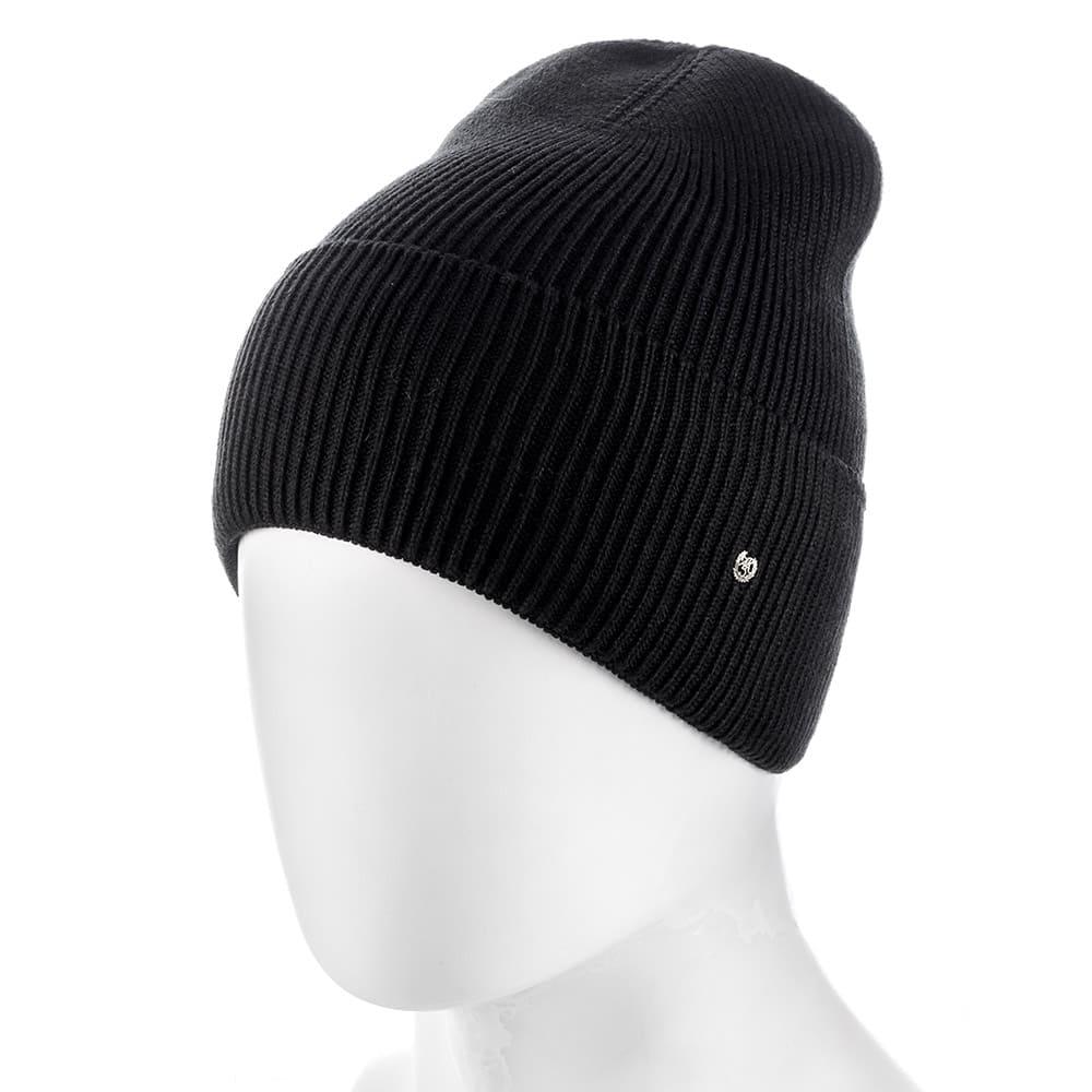 Шапка Actrics MH788 из хлопка тонкой вязки на манжете с флисовой подкладкой Черный