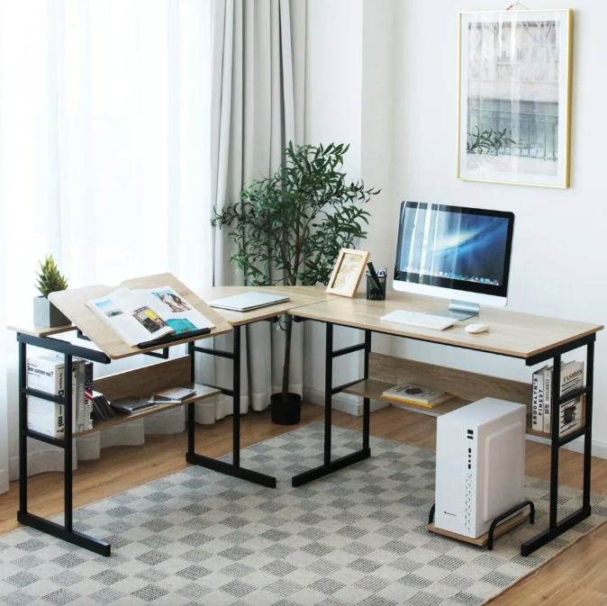 Компьютерный стол Costway Fulton с регулируемой панелью Loft (4804) - фото 3