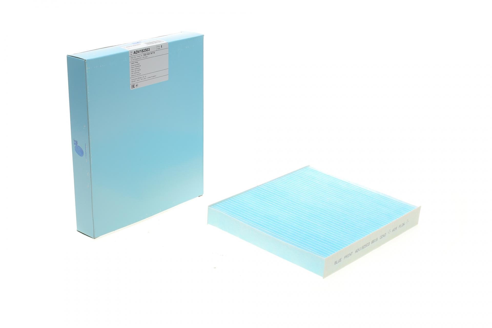 Фильтр салона BLUE PRINT для Skoda Fabia/Roomster/VW Polo 99-10 (ADV182503)