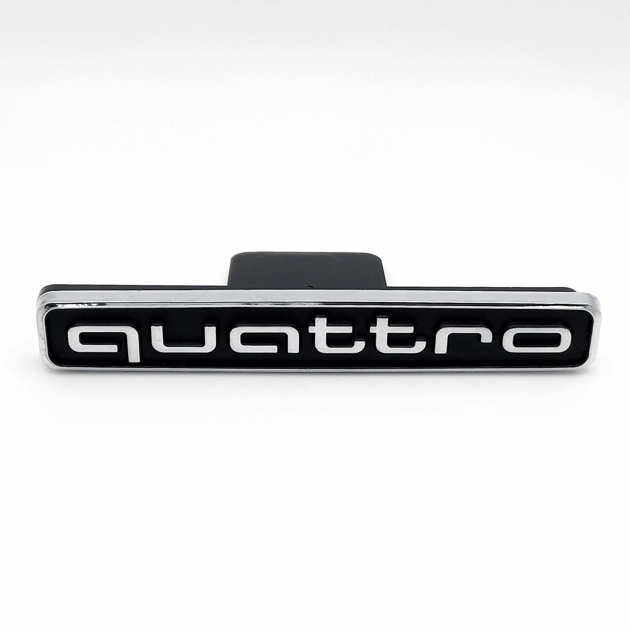 Эмблема радиаторной решетки Quattro Audi 95х14 мм Хром/Черный (2978941377)