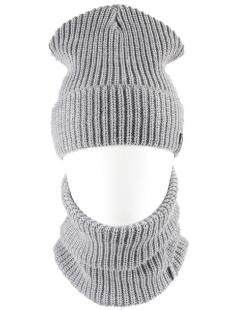 В'язана шапка Кahta Fashion Hat з Buff снуд унісекс р. 57-58 Сірий (OC-090)