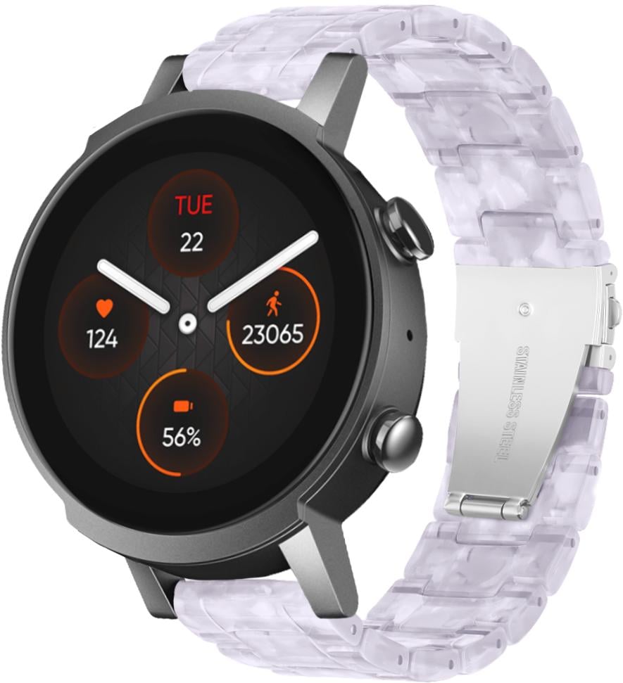 Ремешок из Cмолы Resin для Mobvoi TicWatch E3 Pearl (28822-6C) Ремешок из Cмолы Resin для Mobvoi TicWatch E3 Pearl (28822-6C)
