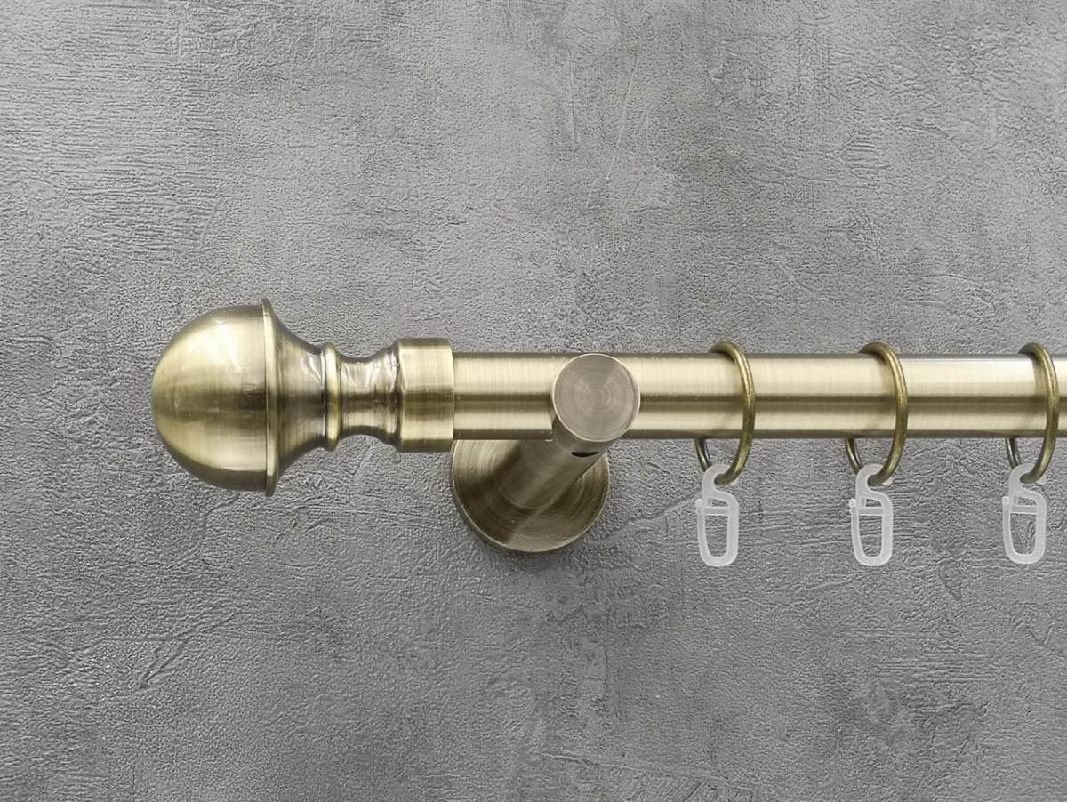 Карниз Quadrum Бостон гладкая штанга одинарный универсальный 25 мм 300 см Антик (262040546)