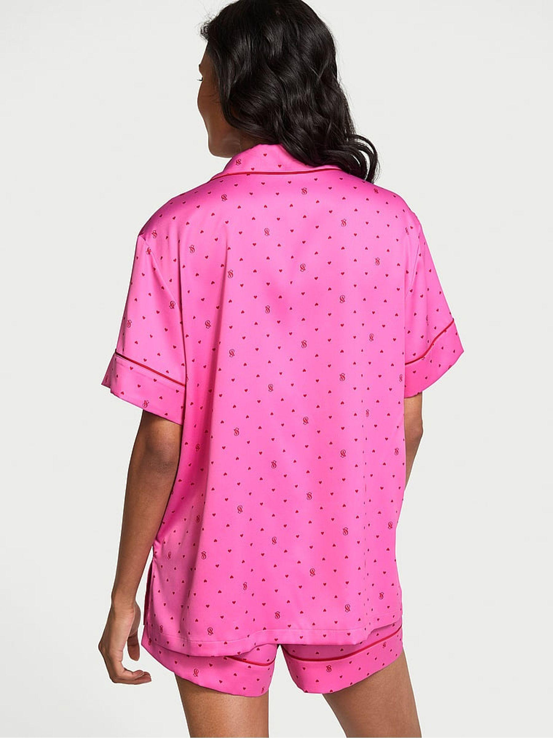 Піжама сатинова сорочка/шорти Victoria's Secret Glazed Satin Short Pajama Set S Рожевий (26985659) - фото 2 Піжама сатинова сорочка/шорти Victoria's Secret Glazed Satin Short Pajama Set S Рожевий (26985659) - фото 2