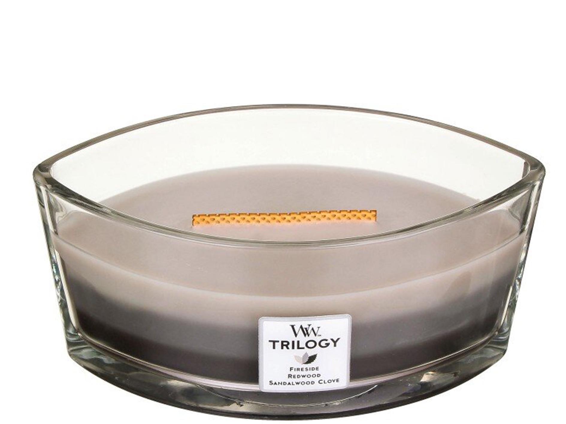 Ароматическая свеча с трехслойным ароматом Woodwick Ellipse Trilogy Warm Woods 453 г