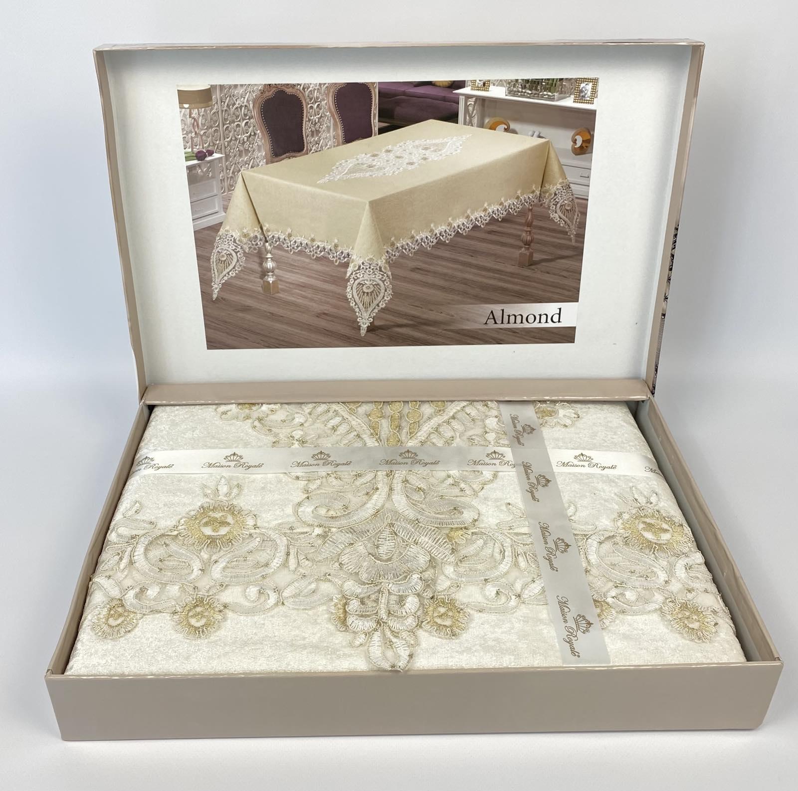 Скатерть велюровая Maison Royale Almond 160x220 см Cream (CN19748)