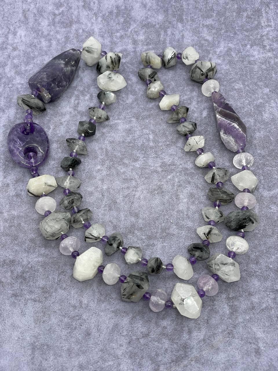 Бусы аметист 80 см Фиолетовый (1333)