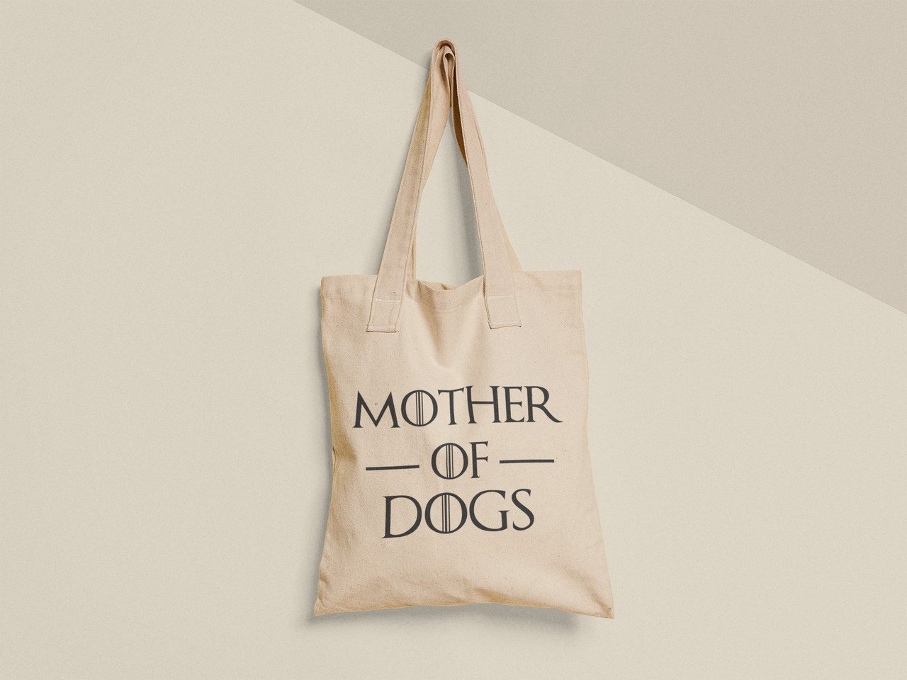 Эко-сумка шоппер с принтом "Mother of dogs" 38х40 см Бежевый (ПН438-Т)