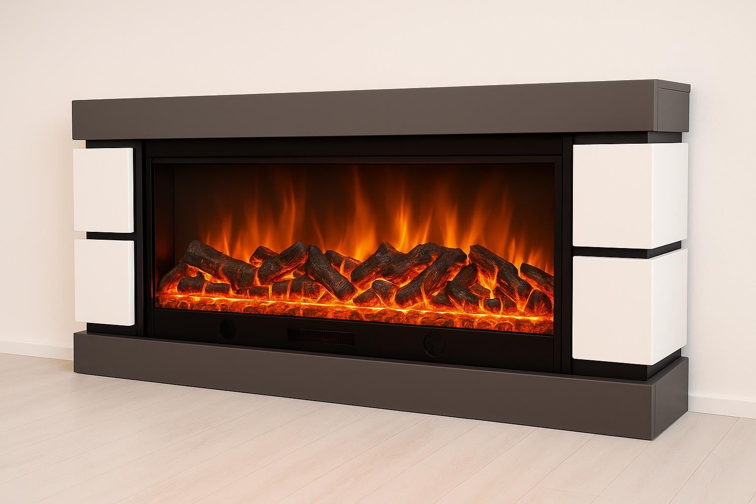 Камин электрический Logos Long 158 1500 Вт Bluetooth Grey/White (10080145)